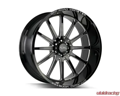 Off-Road Monster M26 Series Gloss Black w/ CNC Machined Accents Wheel 26x12 6x135 -44mm - M26612635N44GBML