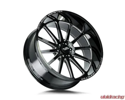 Off-Road Monster M26 Series Gloss Black w/ CNC Machined Accents Wheel 26x12 6x135 -44mm - M26612635N44GBML