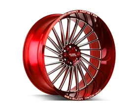 Off-Road Monster M27 Series Candy Red w/ Milled Spokes Wheel 26x12 -44mm