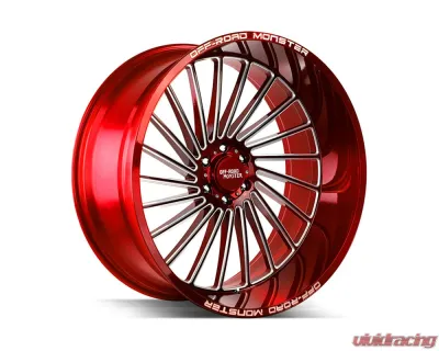 Off-Road Monster M27 Series Candy Red w/ Milled Spokes Wheel 26x12 -44mm - M27612000N44RML