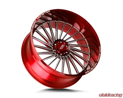Off-Road Monster M27 Series Candy Red w/ Milled Spokes Wheel 26x12 -44mm - M27612000N44RML