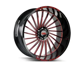 Off-Road Monster M27 Series Gloss Black w/ CNC Candy Red Tinted Clear Wheel 26x12 5x127 | 5x5 -44mm