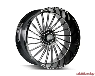 Off-Road Monster M27 Series Gloss Black w/ CNC Machined Accents Wheel 26x12 6x135 -44mm - M27612635N44GBML