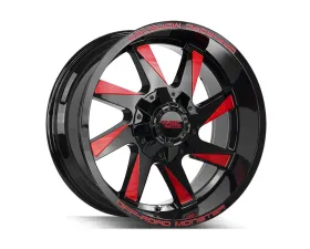 Off-Road Monster M80 Series Gloss Black w/ CNC Candy Red Tinted Clear Wheel 20x12 5x127 | 5x5 | 5x139.7 -44mm