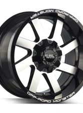 Off-Road Monster M80 Series Gloss Black Machined Face Wheel 20x12 -44mm                                     - M80012000N44GBM - Image 2