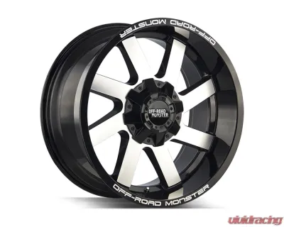 Off-Road Monster M80 Series Gloss Black Machined Face Wheel 20x12 -44mm - M80012000N44GBM