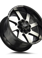 Off-Road Monster M80 Series Gloss Black Machined Face Wheel 20x12 -44mm                                     - M80012000N44GBM - Image 2