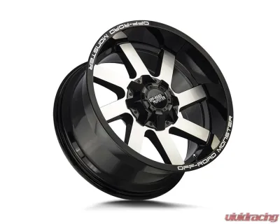 Off-Road Monster M80 Series Gloss Black Machined Face Wheel 20x12 -44mm - M80012000N44GBM