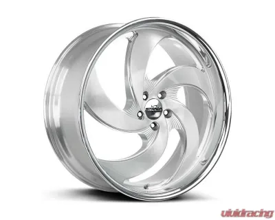 Strada Retro 5 Wheel 22x9 5x120 25mm Brushed CNC w/Chrome SS Lip - C05252025BFSMLSS