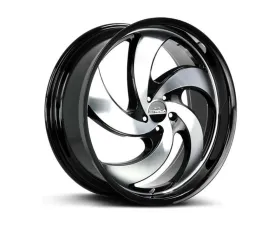 Strada Retro 5 Wheel 22x9 5x115 15mm Gloss Black Machined Face