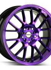 Strada Shift Crank Wheel 17x7.5 5x100 30mm Gloss Black Purple Machined Spoke Faces and Lip                                     - H28750030GBMP - Image 2