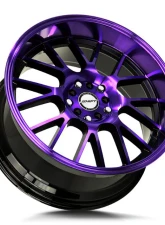 Strada Shift Crank Wheel 17x7.5 5x100 30mm Gloss Black Purple Machined Spoke Faces and Lip                                     - H28750030GBMP - Image 2