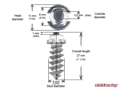 iGrip Box of 100 1inch 25mm Shoulder Screw Studs - SS-25100