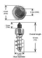 iGrip Box of 100 7/16inch 11mm Standard Screw Studs                                     - ST-11100R - Image 2