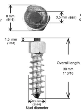 iGrip Box of 200 1 1/8inch-30mm Standard Screw Studs                                     - ST-30200 - Image 3