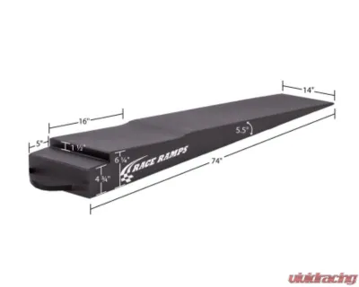 Race Ramps 7in. Trailer Ramp w/ Flap Cut-Out - 5.5 Degree Approach Angle - RR-TR-7-FLP