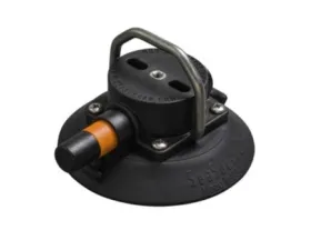 SeaSucker 4.5in. Vacuum Mounts w/ Flat-Top Stainless Steel D-Ring Black