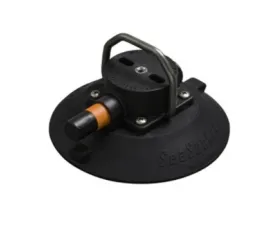 SeaSucker 6in. Vacuum Mounts w/ Flat-Top Stainless Steel D-Ring Black