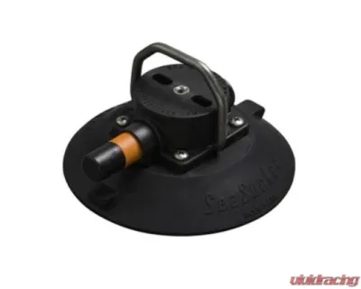 SeaSucker 6in. Vacuum Mounts w/ Flat-Top Stainless Steel D-Ring Black - VM1014B-6