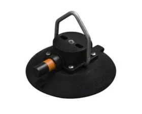 SeaSucker 6in. Vacuum Mounts w/ Pointed Stainless Steel D-Ring Black
