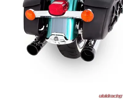Rinehart Racing True Dual Chrome 3.5" Full Exhaust System w/ Black End Caps Harley Davidson Touring 1995-2008 - 100-0102