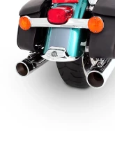 Rinehart Racing True Duals Chrome 4" Full Exhaust System w/ Chrome End Caps Harley Davidson Touring 1995-2008                                     - 100-0202C - Image 3
