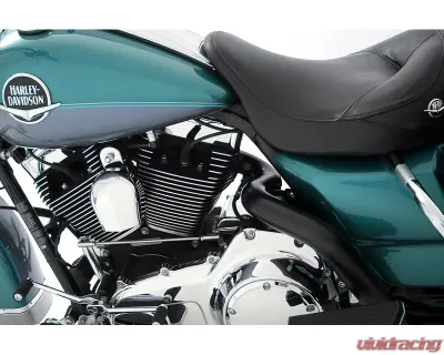 Rinehart Racing True Duals Black 3.5" Full Exhaust System w/ Chrome End Caps Harley Davidson Touring 1995-2008 - 100-0103C