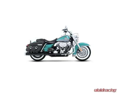 Rinehart Racing True Duals Black 3.5" Full Exhaust System w/ Chrome End Caps Harley Davidson Touring 1995-2008 - 100-0103C