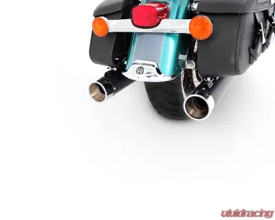 Rinehart Racing True Duals Black 3.5" Full Exhaust System w/ Chrome End Caps Harley Davidson Touring 1995-2008 - 100-0103C