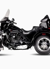 Rinehart Racing Chrome Slimline Duals System w/ 4" Chrome Slip-Ons & Chrome End Caps Harley Davidson Tri-Glides | Freewheelers | Road Glide 3 2017+                                     - 100-1410C-TR - Image 2