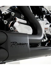 Rinehart Racing Black Slimline Duals System w/ 4.5" Black Slip-Ons & Black End Caps Harley Davidson Touring 2009-2016                                     - 100-1433 - Image 2