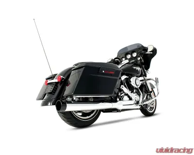 Rinehart Racing Chrome 2-Into-1 Exhaust System w/ Black End Cap Harley Davidson Touring 1995-2008 - 200-0104