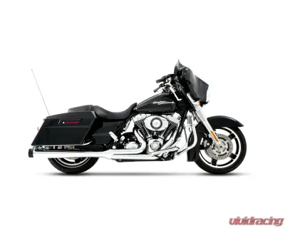 Rinehart Racing Chrome 2-Into-1 Exhaust System w/ Black End Cap Harley Davidson Touring 1995-2008 - 200-0104