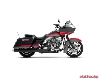 Rinehart Racing Black 2-Into-1 Exhaust System w/ Chrome End Cap Harley Davidson Touring 1995-2008 - 200-0105C