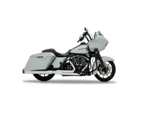 Rinehart Racing Chrome 2-Into-1 Exhaust System w/ Black End Cap Harley Davidson Touring 2017+