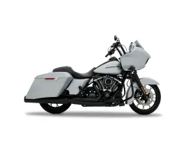Rinehart Racing Black 2-Into-1 Exhaust System w/ Black End Cap Harley Davidson Touring 2017+
