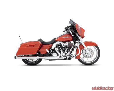 Rinehart Racing Chrome 3.5" Slip-On Mufflers w/ Black Castle End Caps Harley Davidson Touring 1995-2009 - 500-0100-Castle