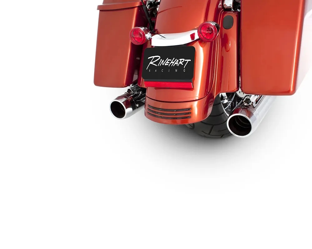 Rinehart Racing Chrome 3.5" Slip-On Mufflers w/ Chrome Slot End Caps Harley Davidson Touring 1995-2009 - 500-0100C-Slot