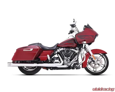 Rinehart Racing Chrome 4" Slip-On Mufflers w/ Chrome Slot End Caps Harley Davidson Touring 1995+ - 500-0102C-Slot