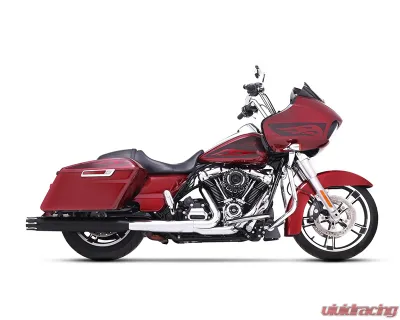 Rinehart Racing Black 4" Slip-On Mufflers w/ Black Castle End Caps Harley Davidson Touring 1995+ - 500-0103-Castle