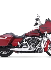 Rinehart Racing Black 4" Slip-On Mufflers w/ Chrome Castle End Caps Harley Davidson Touring 1995+                                     - 500-0103C-Castle - Image 2