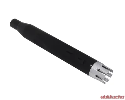 Rinehart Racing Black 4" Slip-On Mufflers w/ Chrome Castle End Caps Harley Davidson Touring 1995+ - 500-0103C-Castle