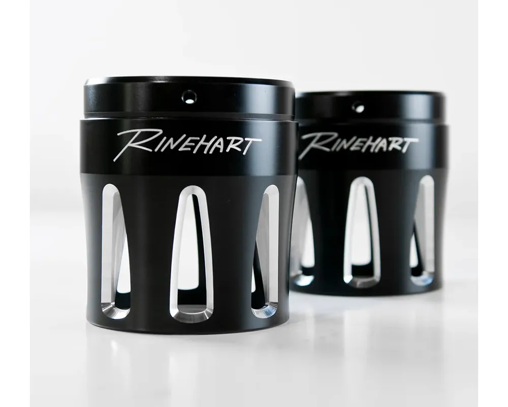 Rinehart Racing MotoPro45 Chrome 4.5" Slip-On Mufflers w/ Black Merge End Caps Harley Davidson Touring 1995-2016 - 500-0108-Merge