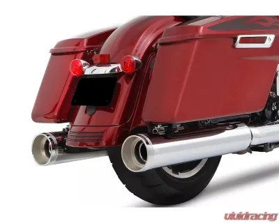 Rinehart Racing MotoPro45 Chrome 4.5" Slip-On Mufflers w/ Chrome Merge End Caps Harley Davidson Touring 1995-2016 - 500-0108C-Merge