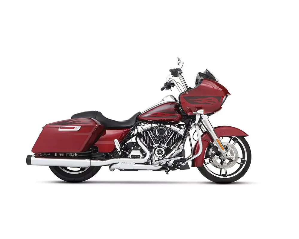 Rinehart Racing MotoPro45 Black 4.5" Slip-On Mufflers w/ Chrome Tradition End Caps Harley Davidson Touring 2017+ - 500-0111TC