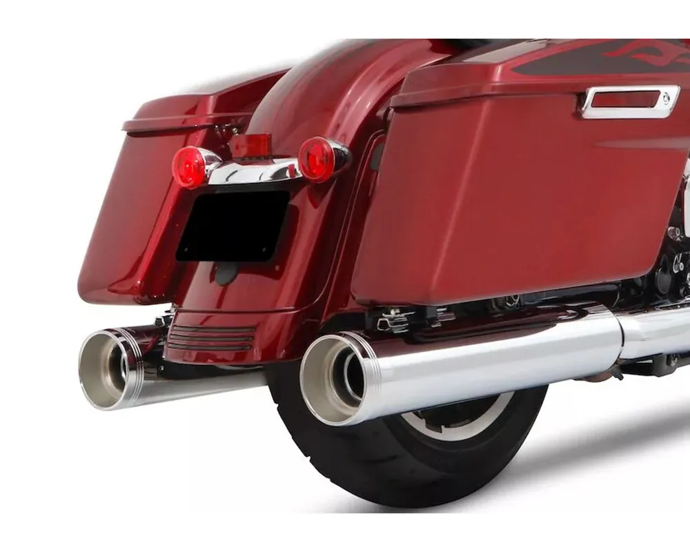 Rinehart Racing MotoPro45 Chrome 4.5" Slip-On Mufflers w/ Chrome Tradition End Caps Harley Davidson Touring 2017+ - 500-0110TC