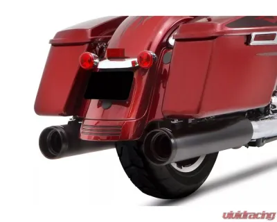 Rinehart Racing DBX45 Black 4.5" Slip-On Mufflers w/ Black Tradition End Caps Harley Davidson Touring 1995-2016 - 500-0166