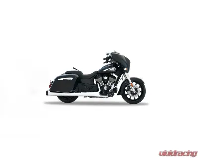 Rinehart Racing DBX45 Chrome 4.5" Slip-Ons Exhaust w/ Black Tradition End Caps Harley Davidson Indian Touring | Bagger 2014+ - 500-0565