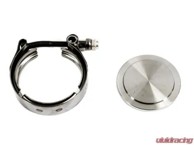 PLM Block Off Flange & V-Band Clamp for Tial 38mm MVR Wastegate EWG - PLM-BO-FLANGE-38MM-V-BAND-CLAMP