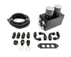 PLM Black Power Driven Universal Oil Catch Can Kit Breather Tank